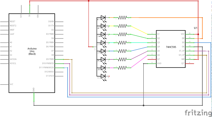 Circuito display 7-segmenti con Arduino